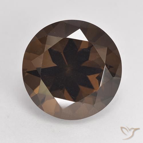 7.04ct 자연스러운 히코리 브라운 스모키 쿼츠, 둥근, VVS-VS