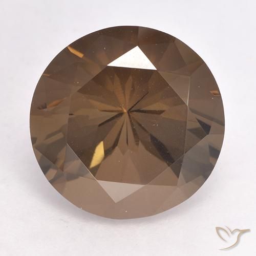 8.11ct 자연스러운 미디엄 브라운 스모키 쿼츠, 둥근, VVS