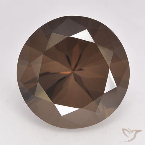 10.64ct 자연스러운 미디엄 브라운 스모키 쿼츠, 둥근, VVS-VS