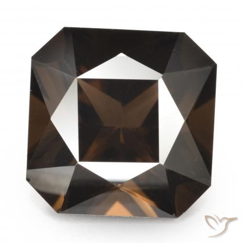 7.33ct 자연스러운 엄버 브라운 스모키 쿼츠, 에메랄드 컷, VVS-VS