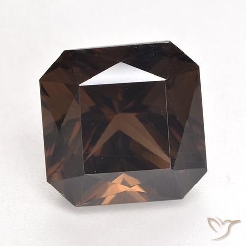 7.48ct 자연스러운 미디엄 브라운 스모키 쿼츠, 에메랄드 컷, VVS-VS