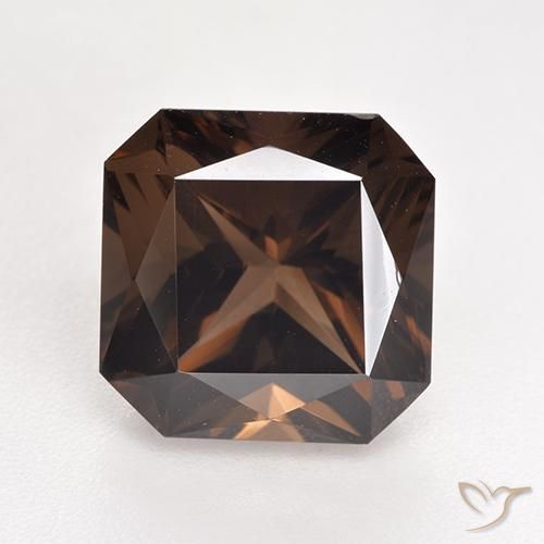 6.08ct 자연스러운 어두운 갈색 스모키 쿼츠, 에메랄드 컷, VVS-VS