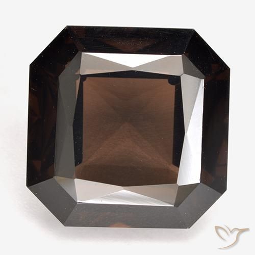12.52ct 자연스러운 적갈색 스모키 쿼츠, 에메랄드 컷, VVS-VS