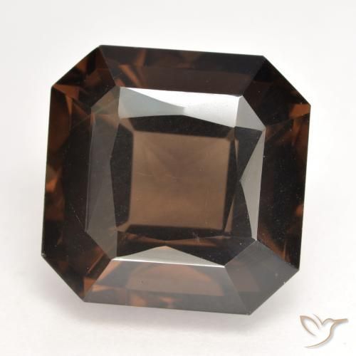 10.14ct 자연스러운 갈색 스모키 쿼츠, 에메랄드 컷, VS