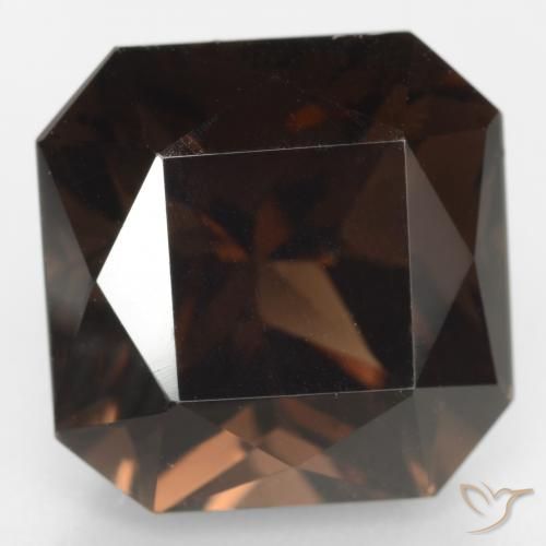 13.36ct 자연스러운 미디엄 브라운 스모키 쿼츠, 에메랄드 컷, VVS-VS