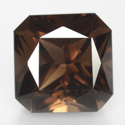 10.00캐럿 천연 브라운 스모키 쿼츠, 에메랄드 컷, 12.9×12.9 mm, VVS
