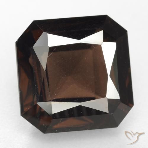 6.72ct 자연스러운 미디엄 브라운 스모키 쿼츠, 에메랄드 컷, VVS