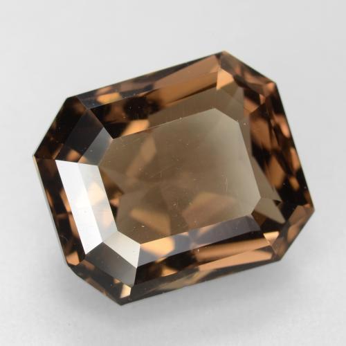 7.41캐럿 천연 초콜릿 브라운 스모키 쿼츠, 에메랄드 컷, 12.9×11 mm, VVS-VS