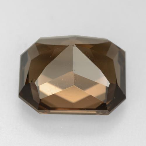7.41캐럿 천연 초콜릿 브라운 스모키 쿼츠, 에메랄드 컷, 12.9×11 mm, VVS-VS