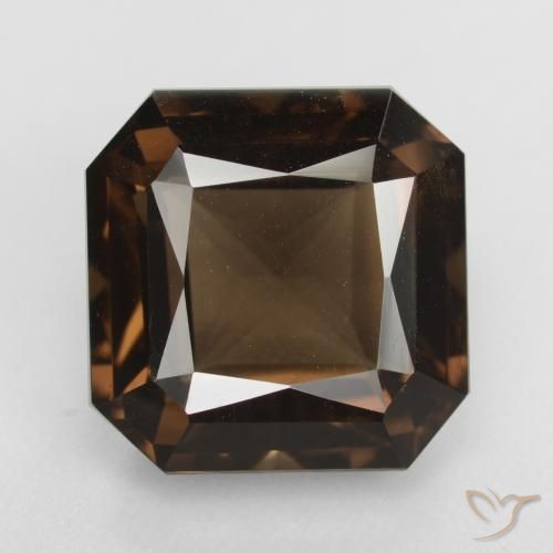 9.31ct 자연스러운 미디엄 브라운 스모키 쿼츠, 에메랄드 컷, VVS-VS