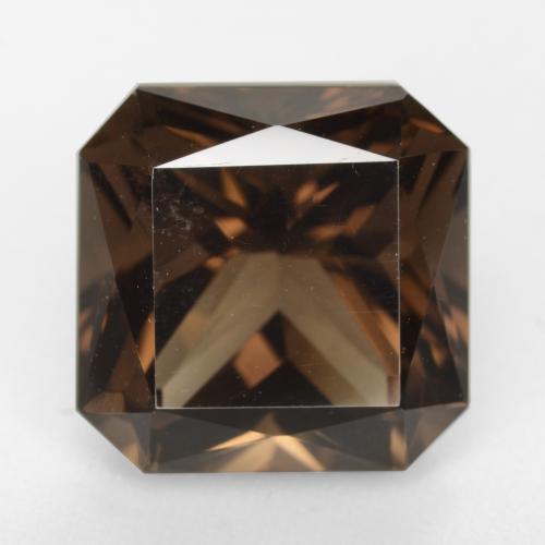 10.19캐럿 천연 미디엄 브라운 스모키 쿼츠, 에메랄드 컷, 13×13 mm, VVS-VS