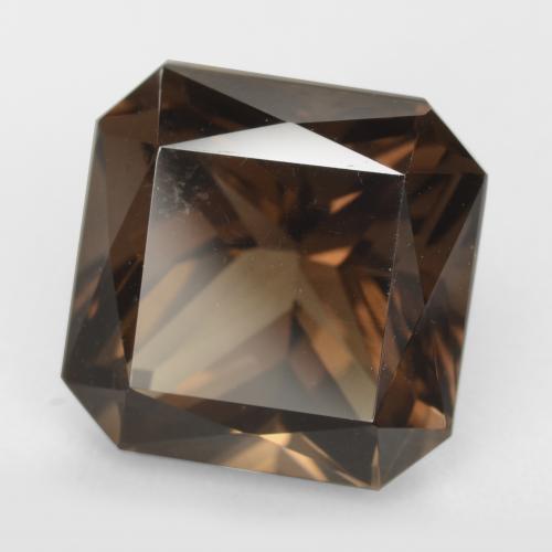 10.19캐럿 천연 미디엄 브라운 스모키 쿼츠, 에메랄드 컷, 13×13 mm, VVS-VS
