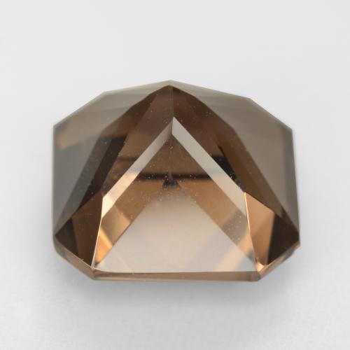 10.19캐럿 천연 미디엄 브라운 스모키 쿼츠, 에메랄드 컷, 13×13 mm, VVS-VS