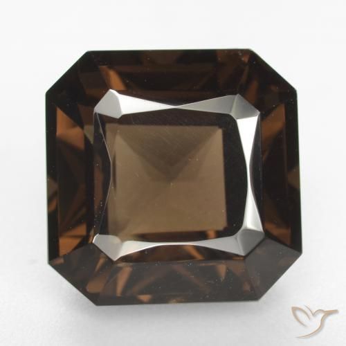 8.59ct 자연스러운 갈색 스모키 쿼츠, 에메랄드 컷, VVS