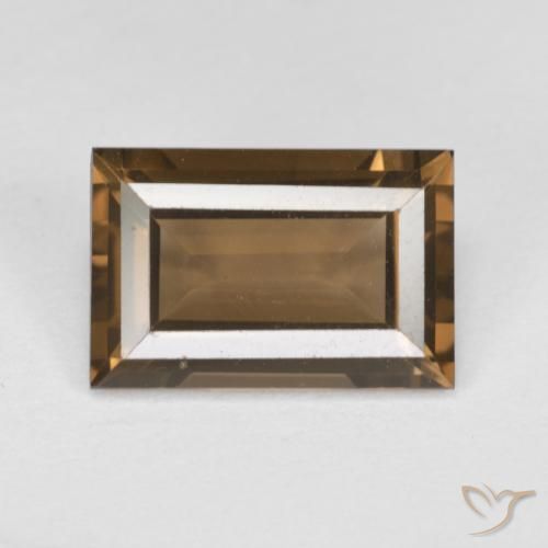 3.49ct 자연스러운 웜 브라운 스모키 쿼츠, 바게트, VVS-VS