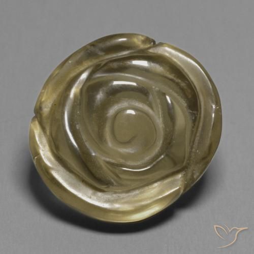 11.51ct 자연스러운 미디엄 브라운 스모키 쿼츠, 플라워 컷, 투명한