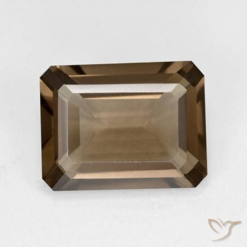 5.53ct 자연스러운 연한 갈색 스모키 쿼츠, 에메랄드 컷, VVS-VS