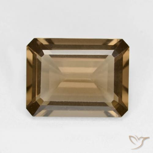 5.24ct 자연스러운 연한 갈색 스모키 쿼츠, 에메랄드 컷, VVS-VS