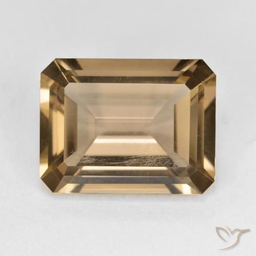 5.33ct 자연스러운 라이트 모카 스모키 쿼츠, 에메랄드 컷, VVS-VS