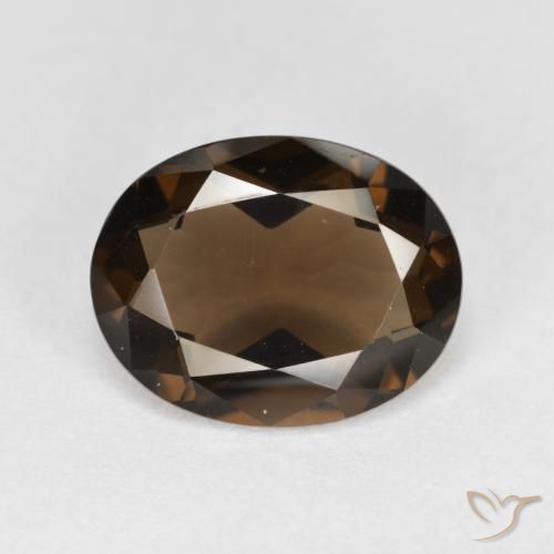 3.16ct 자연스러운 히코리 브라운 스모키 쿼츠, 타원형, VVS