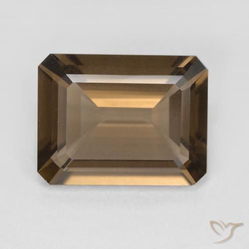5.32ct 자연스러운 웜 브라운 스모키 쿼츠, 에메랄드 컷, VVS-VS