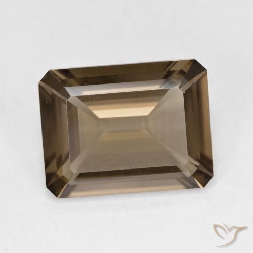 5.20ct 자연스러운 연한 갈색 스모키 쿼츠, 에메랄드 컷, VVS-VS