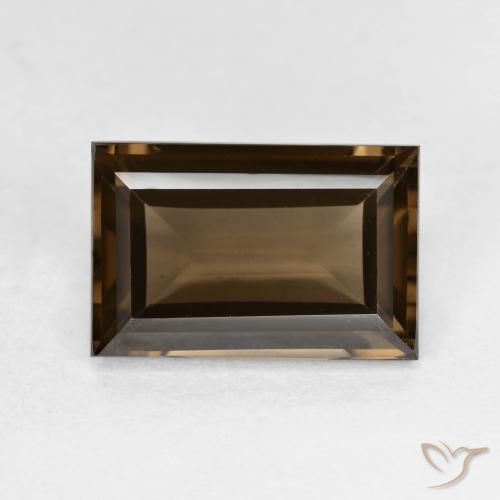 3.67ct 자연스러운 히코리 브라운 스모키 쿼츠, 바게트, VVS