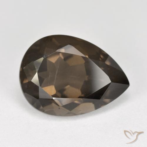 6.95ct 자연스러운 초콜릿 브라운 스모키 쿼츠, 배 모양, VS