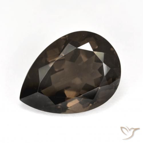 6.50ct 자연스러운 미디엄 브라운 스모키 쿼츠, 배 모양, VS