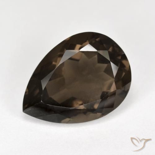 6.48ct 자연스러운 갈색 스모키 쿼츠, 배 모양, VS