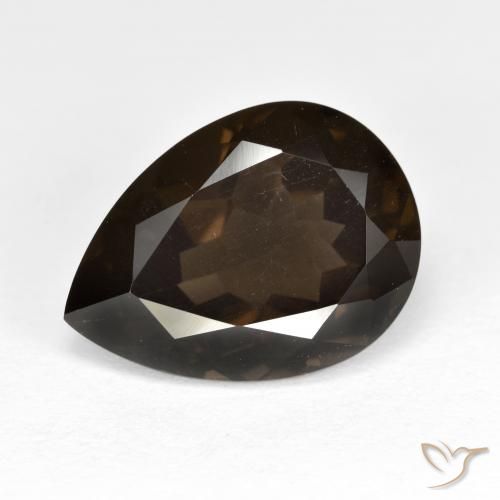 6.21ct 자연스러운 초콜릿 브라운 스모키 쿼츠, 배 모양, VVS-VS