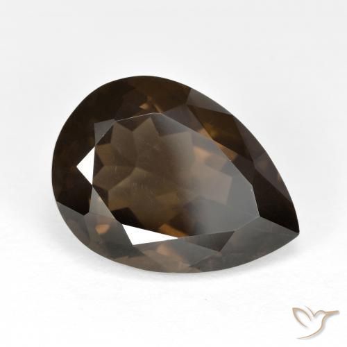 6.74ct 자연스러운 갈색 스모키 쿼츠, 배 모양, VVS-VS