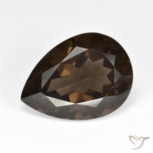 6.71ct 자연스러운 갈색 스모키 쿼츠, 배 모양, VVS-VS