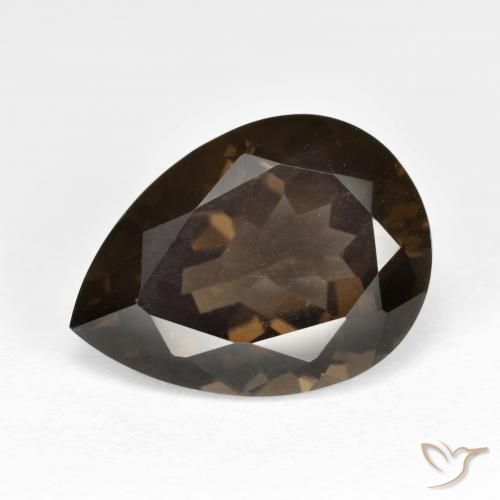 6.29ct 자연스러운 갈색 스모키 쿼츠, 배 모양, VVS-VS