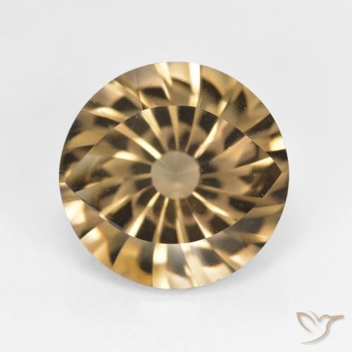 5.43ct 자연스러운 미디엄 라이트 브라운 스모키 쿼츠, 둥근, VVS