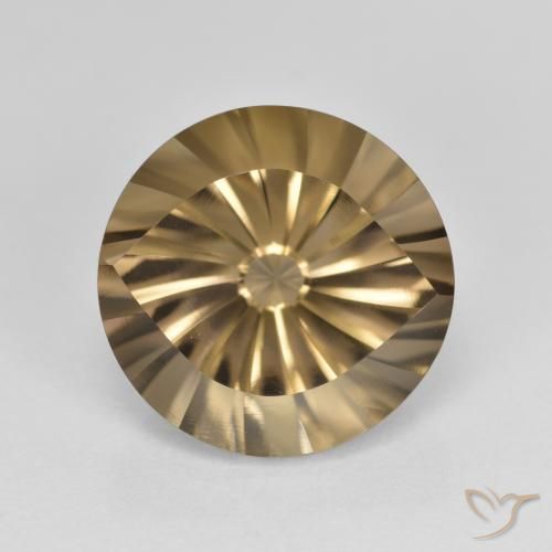 5.42ct 자연스러운 웜 브라운 스모키 쿼츠, 둥근, VVS