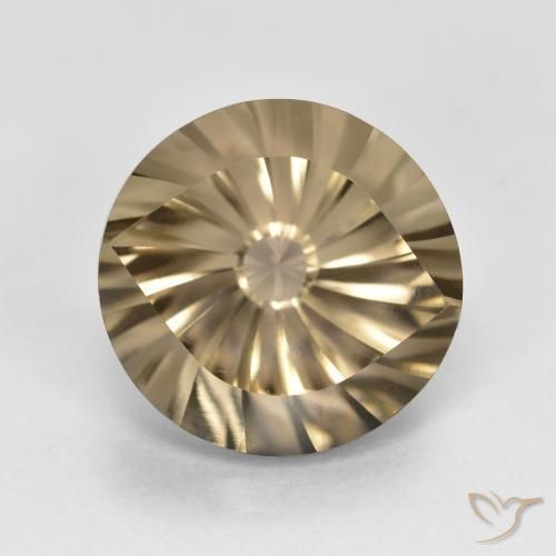 5.32ct 자연스러운 미디엄 라이트 브라운 스모키 쿼츠, 둥근, VVS