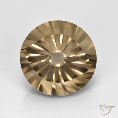 5.66ct 자연스러운 웜 브라운 스모키 쿼츠, 둥근, VVS