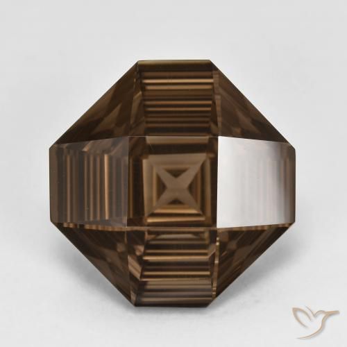 6.25ct 자연스러운 어두운 갈색 스모키 쿼츠, 에메랄드 컷, VVS-VS