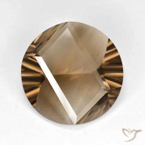 7.93ct 자연스러운 연한 갈색 스모키 쿼츠, 둥근, VS