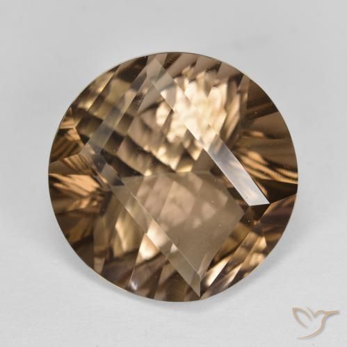 9.93ct 자연스러운 라이트 모카 스모키 쿼츠, 둥근, VVS-VS