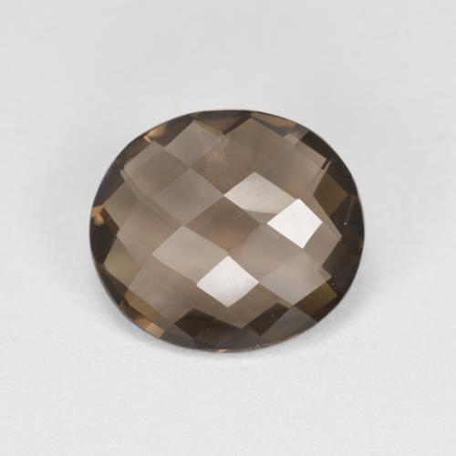 1.72캐럿 천연 미디엄 브라운 스모키 쿼츠, 타원형 컷, 9.2×8.1 mm, VVS-VS