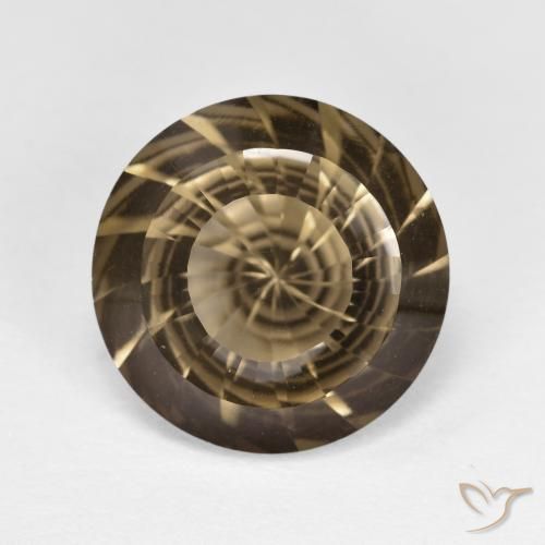 5.42ct 자연스러운 미디엄 라이트 브라운 스모키 쿼츠, 둥근, VVS