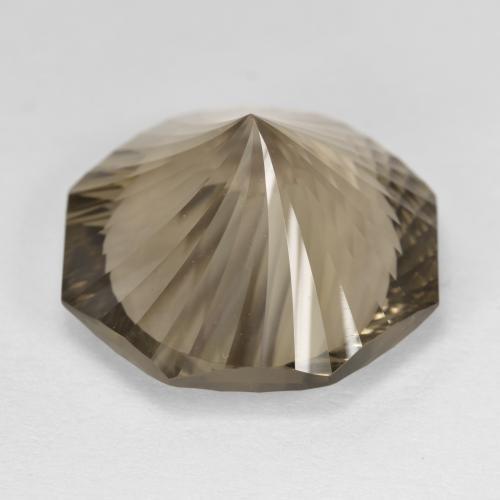 17.73캐럿 천연 모카 브라운 스모키 쿼츠, 에메랄드 컷, 18.1×18 mm, VVS-VS