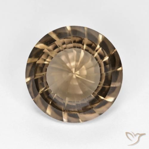 5.45ct 자연스러운 웜 브라운 스모키 쿼츠, 둥근, VVS