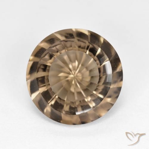 5.41ct 자연스러운 라이트 모카 스모키 쿼츠, 둥근, VVS