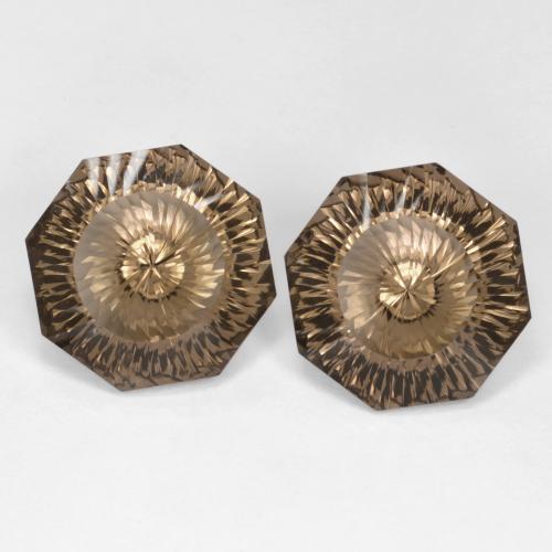 17.18캐럿 천연 연한 갈색 스모키 쿼츠 보석, 에메랄드 컷, VVS