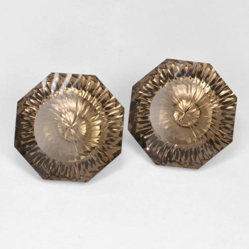 17.18캐럿 천연 연한 갈색 스모키 쿼츠 보석, 에메랄드 컷, VVS