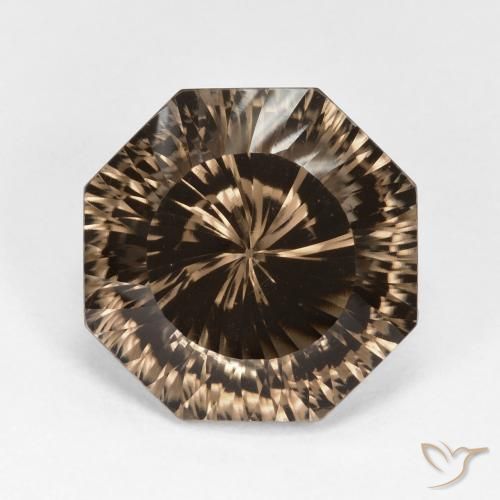 9.48ct 자연스러운 웜 브라운 스모키 쿼츠, 에메랄드 컷, VVS