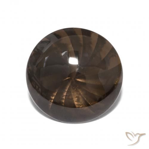 4.93ct 자연스러운 미디엄 브라운 스모키 쿼츠, 둥근, 투명한
